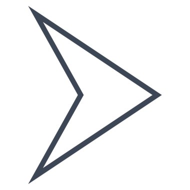 Ok ucu sağ kontur vektör simgesi