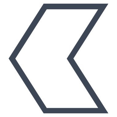 Ok ucu sol kontur vektör simgesi