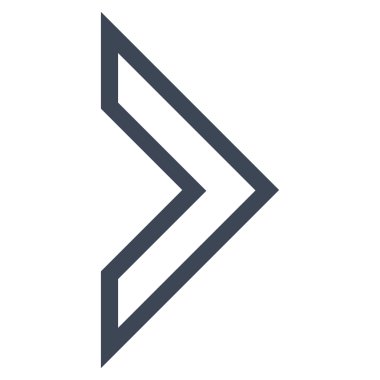 Ok ucu sağ kontur vektör simgesi