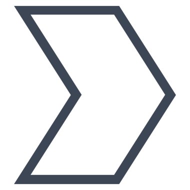 Ok ucu sağ kontur vektör simgesi