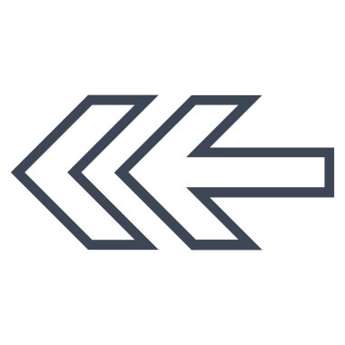 Yön sol ince çizgi vektör simgesi