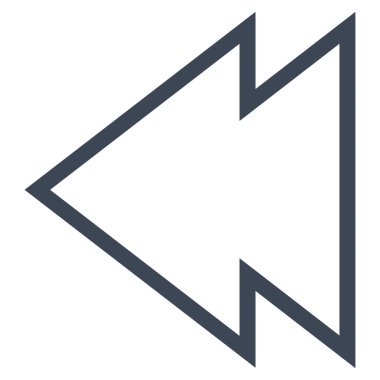 Yön sol kontur vektör simgesi