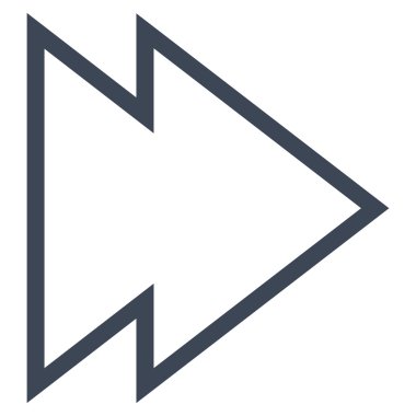 Yön sağ kontur vektör simgesi