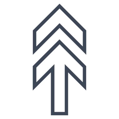 Yön yukarı anahat vektör simgesi