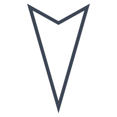 İşaretçi anahat vektör simgesi aşağı