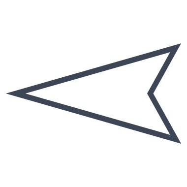 İşaretçi sol kontur vektör simgesi