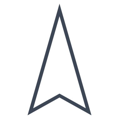 İşaretçi yukarı kontur vektör simgesi