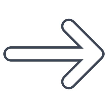 Ok sağ anahat vektör simgesi yuvarlak