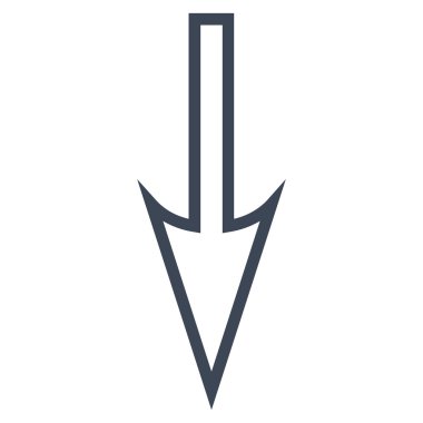 İnce çizgi vektör simgesi aşağı ok keskin