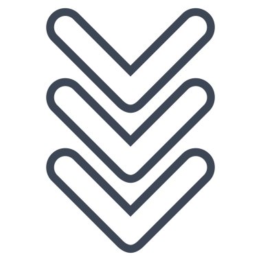 İşaretçi aşağı inme vektör simge üçlü