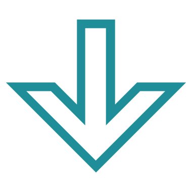 Kontur vektör simgesi aşağı ok