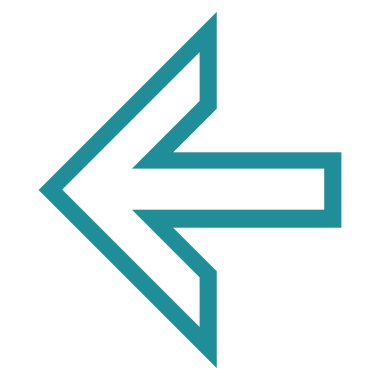 Ok sol kontur vektör simgesi