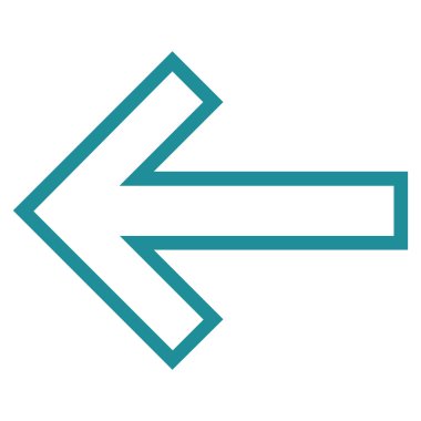 Ok sol kontur vektör simgesi