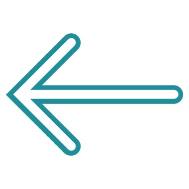 Ok sol kontur vektör simgesi