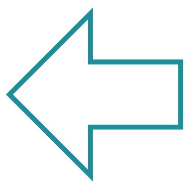 Ok sol kontur vektör simgesi