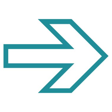 Ok sağ anahat vektör simgesi