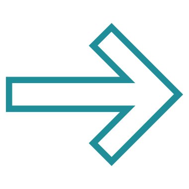 Ok sağ kontur vektör simgesi