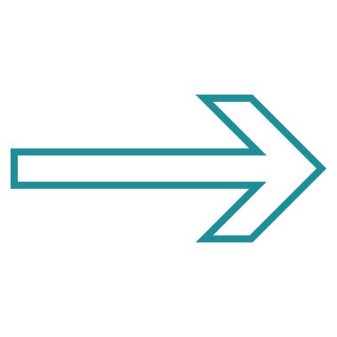 Ok sağ kontur vektör simgesi