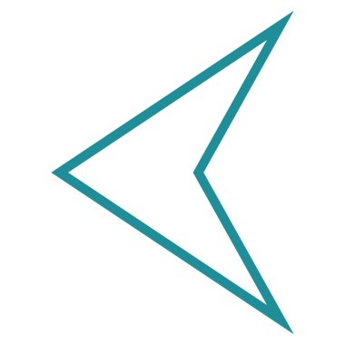 Ok ucu sol kontur vektör simgesi