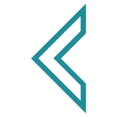 Ok ucu sol anahat vektör simgesi