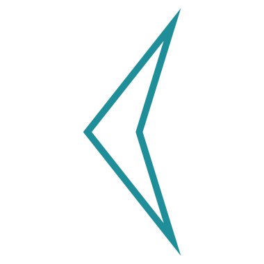 Ok ucu sol anahat vektör simgesi