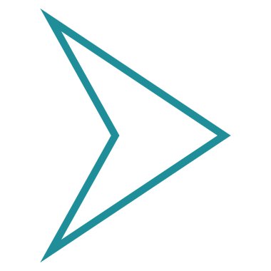 Ok ucu sağ kontur vektör simgesi