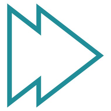 Yön sağ kontur vektör simgesi