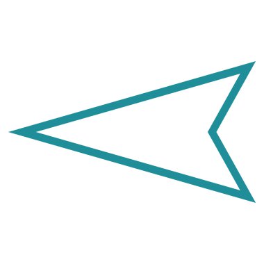 İşaretçi sol kontur vektör simgesi