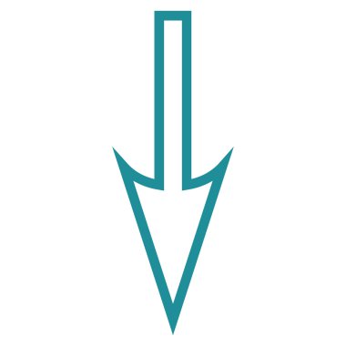 İnce çizgi vektör simgesi aşağı ok keskin