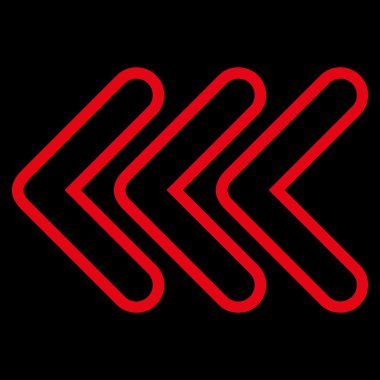 Üçlü işaretçi sol kontur vektör simgesi