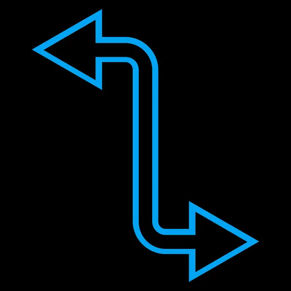 Icône vectorielle courbe de contour de flèche d'échange — Image vectorielle