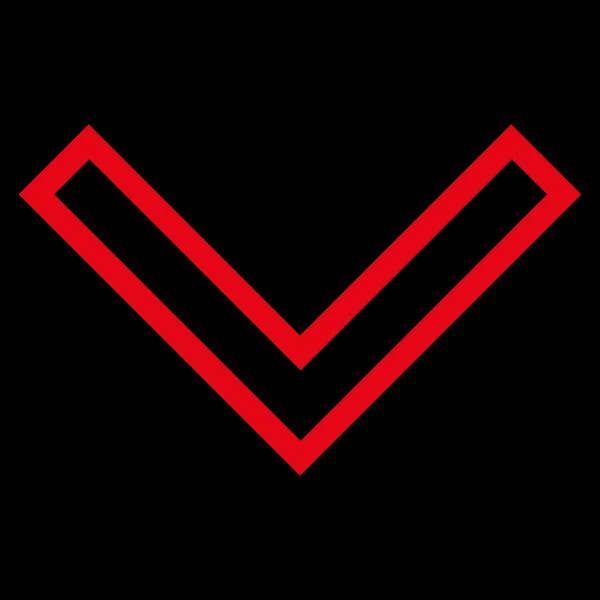Arrowhead Down Contour Vector Icon — Stock Vector