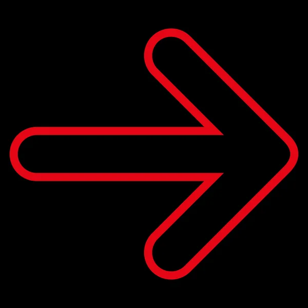 Flecha redondeada derecha delgada línea vectorial icono — Archivo Imágenes Vectoriales