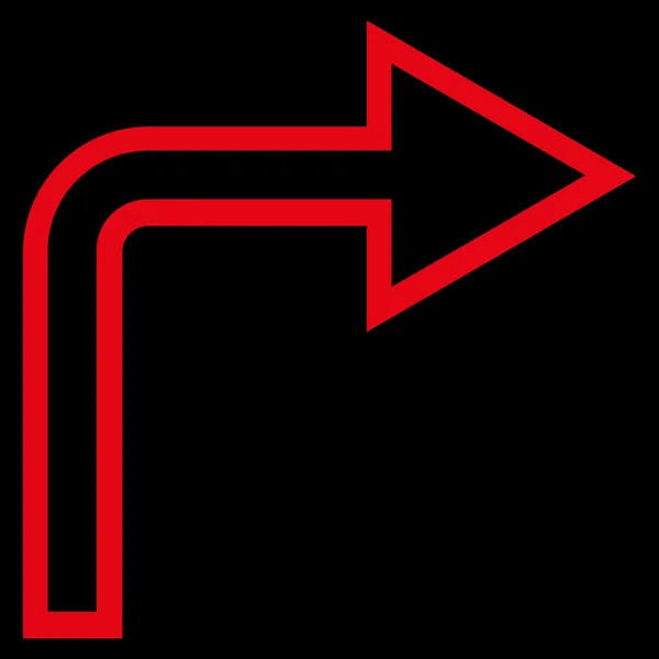 Gira a destra Outline Icona vettoriale — Vettoriale Stock