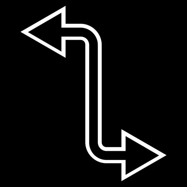 Zakřivené výměna Arrow tahu vektorové ikony — Stockový vektor