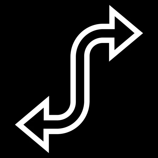 Zahnutá Exchange Arrow osnovy vektorové ikony — Stockový vektor