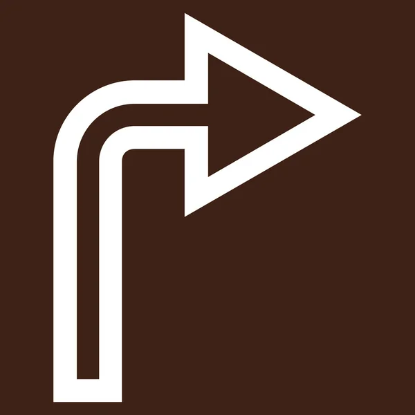 Gira a destra Outline Icona vettoriale — Vettoriale Stock