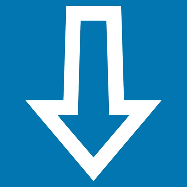 Flèche vers le bas mince ligne vectorielle Icône — Image vectorielle