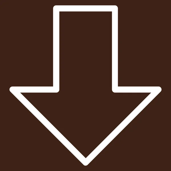 Flecha hacia abajo Esquema Vector icono — Vector de stock
