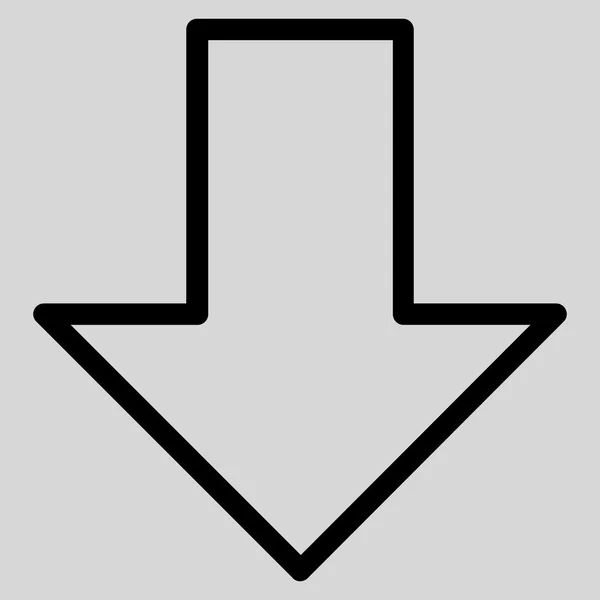 Pfeil nach unten dünne Linie Vektor-Symbol — Stockvektor