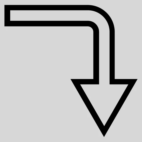 Baissez l'icône vectorielle de la ligne mince — Image vectorielle