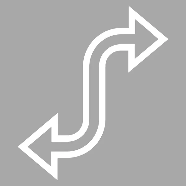 Icône vectorielle de ligne mince de flèche d'échange incurvée — Image vectorielle