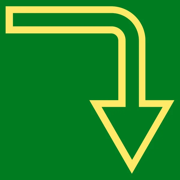 Baissez l'icône vectorielle de contour — Image vectorielle