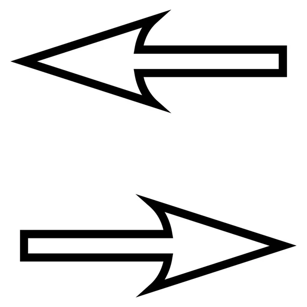 Výměna šipky vodorovná tenká čára vektorové ikony — Stockový vektor