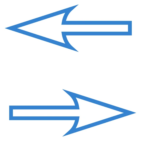 Icône vectorielle de contour horizontal de flèches d'échange — Image vectorielle