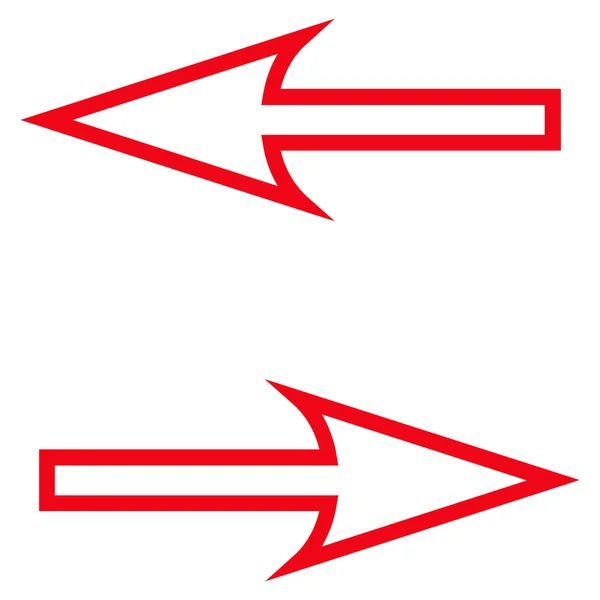 Austausch von Pfeilen horizontaler Schlagvektorsymbol — Stockvektor