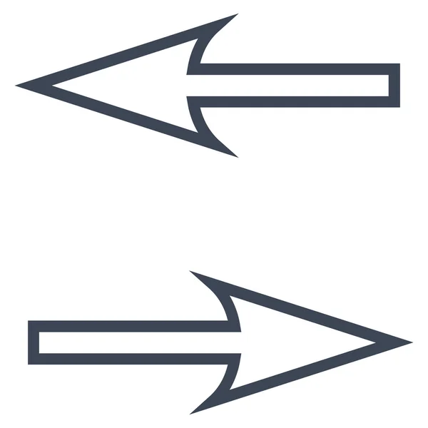 Austauschen Pfeile horizontal dünne Linie Vektor-Symbol — Stockvektor