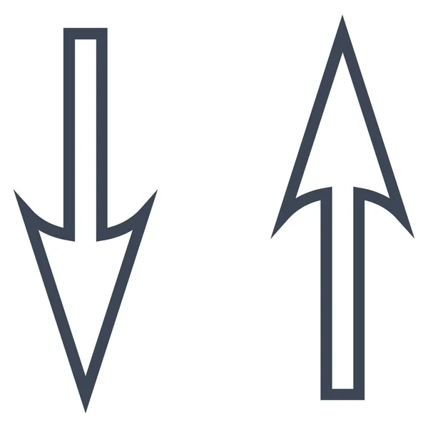Icona vettoriale a contorno verticale delle frecce di scambio — Vettoriale Stock