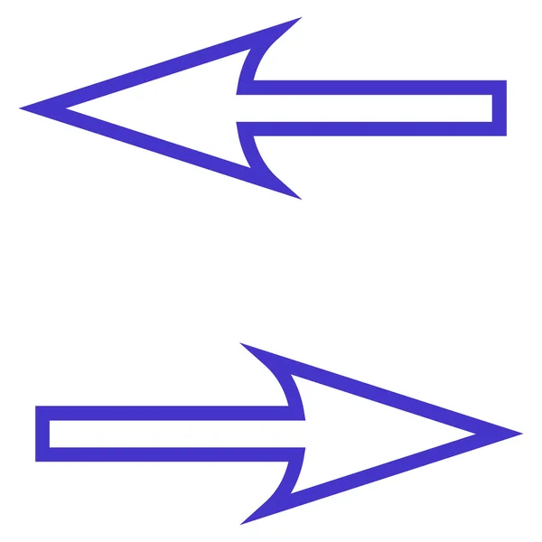 Austauschen Pfeile horizontale Umrissvektorsymbol — Stockvektor