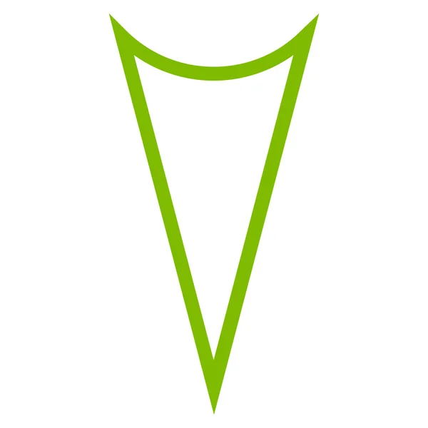 Arrowhead Down Outline Vector Icono — Archivo Imágenes Vectoriales